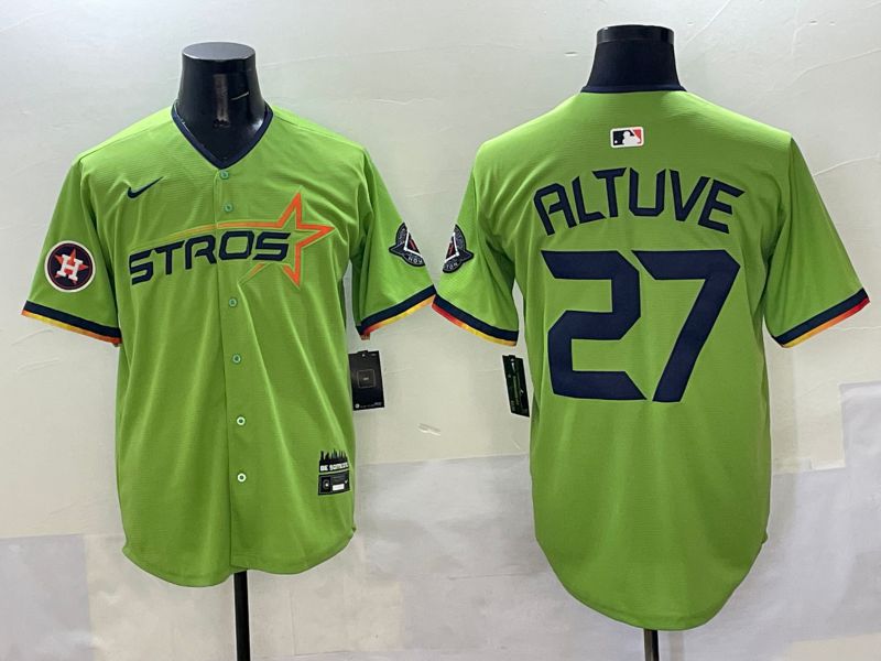 Men Houston Astros #27 Altuve Green three generations Joint Name 2025 Nike MLB Jersey style 10